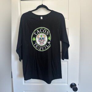 American Apparel Black Tacos  Tequila Graphic Tee